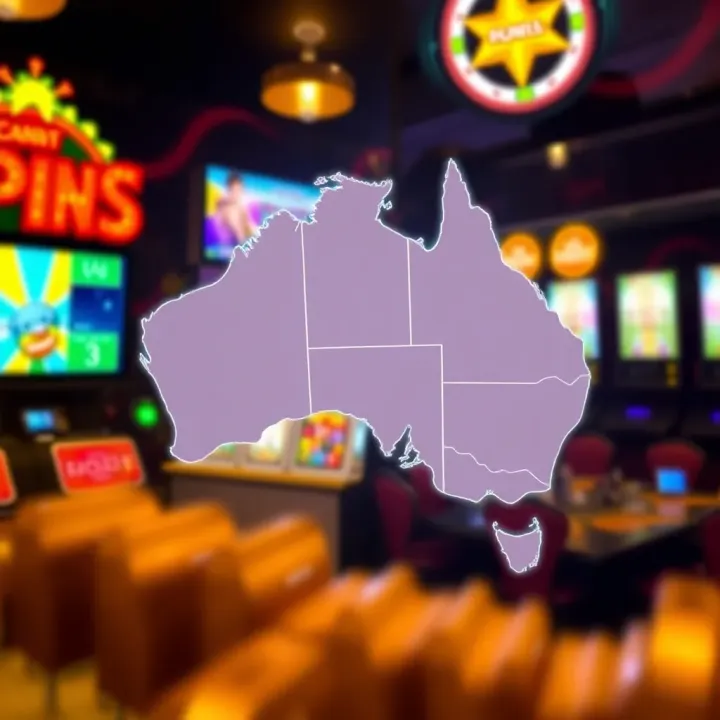 Australian map highlighting legal regions for online pokies gaming
