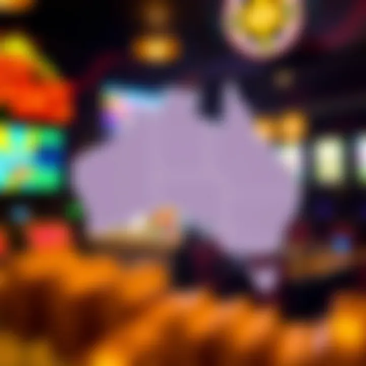 Australian map highlighting legal regions for online pokies gaming