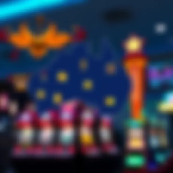 Illustration showing Australian map with digital slot machine icons representing regulation and popular games