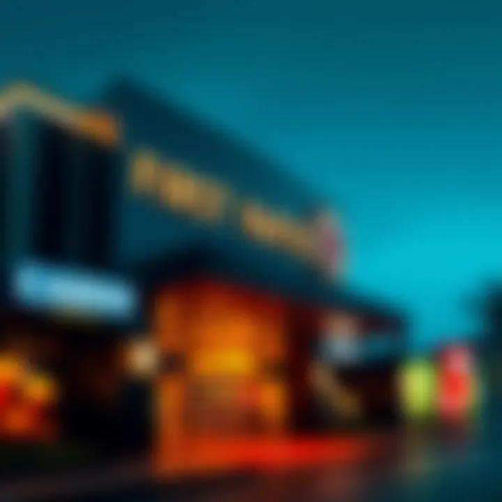 Exterior view of Casino First National showcasing its modern architecture and inviting entrance