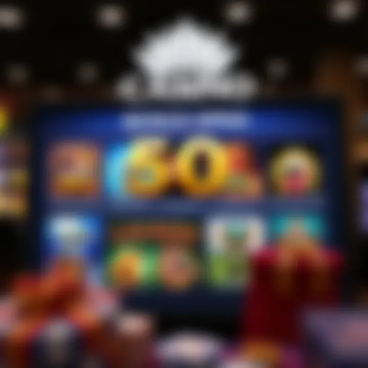 Illustration of casino game options available for players using bonus spins
