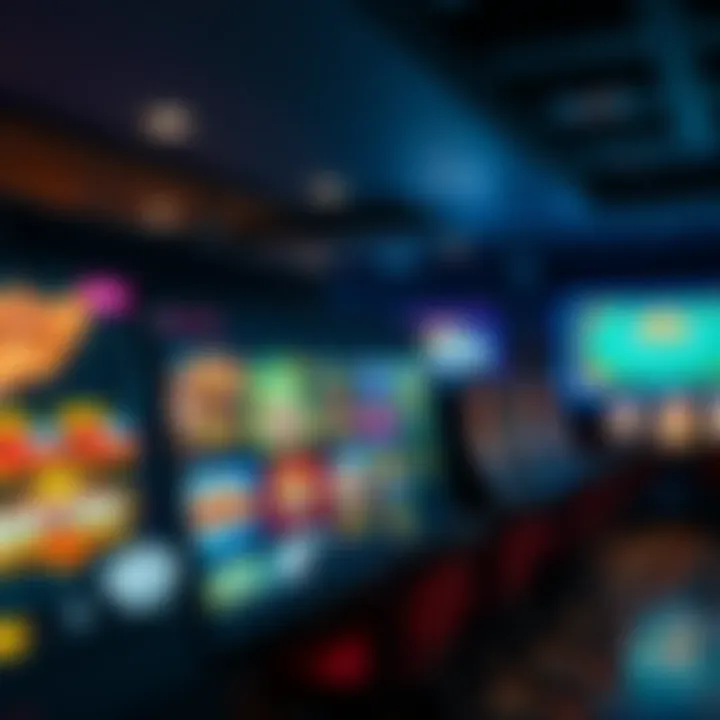 Various casino games displayed on a digital platform screen