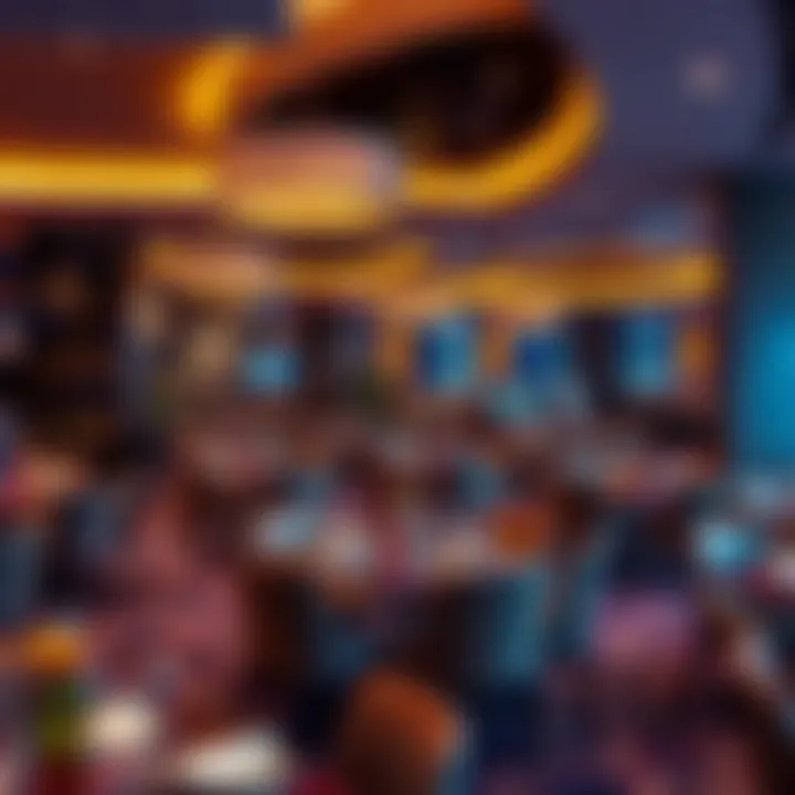 Upscale dining area with modern decor and ambient lighting at Casino National Harbor DC