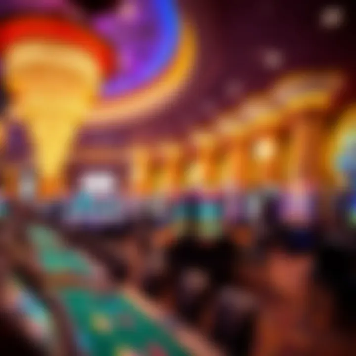 Elegant casino interior showcasing gaming tables and slot machines at Casino National Harbor DC