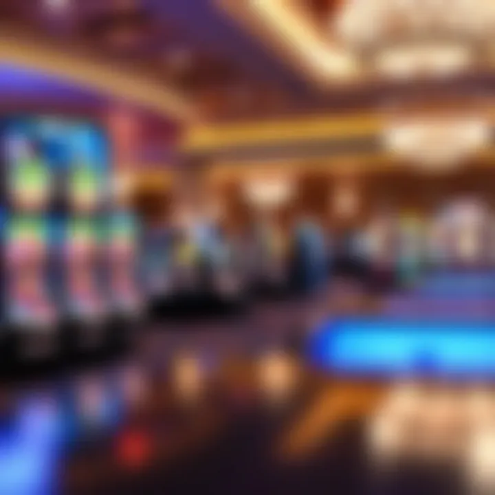 Diverse Gaming Options at Casino National Harbor Luxurious gaming floor featuring a variety of slot machines and table games with elegant decor