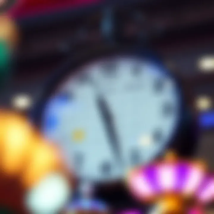 Detailed clock showing casino operating hours with a calendar and planning notes