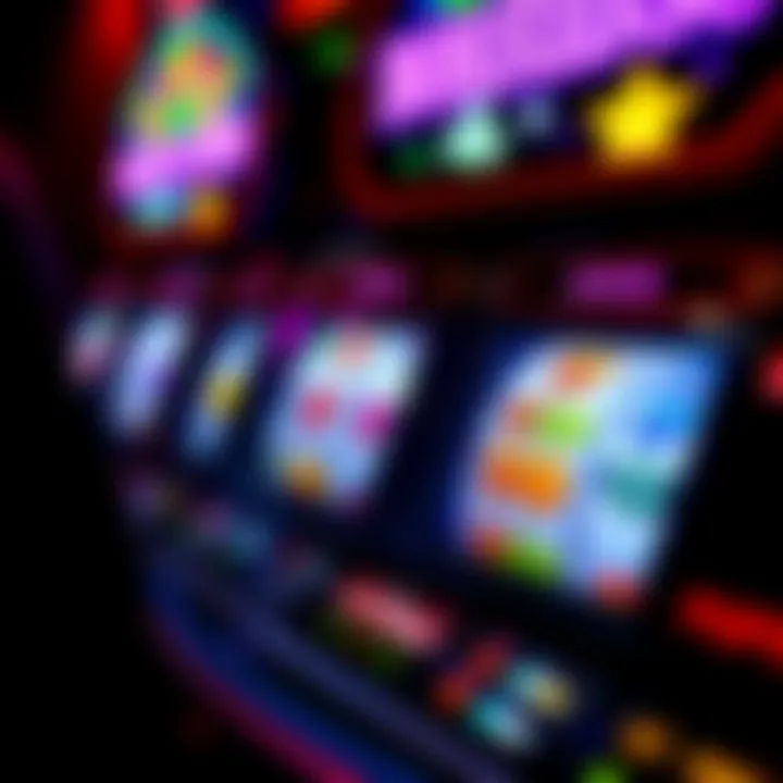Colorful online pokies interface with various symbols and reels spinning