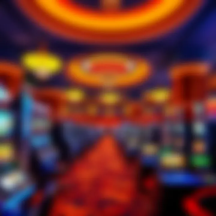 Luxurious interior gaming floor featuring a variety of slot machines and table games