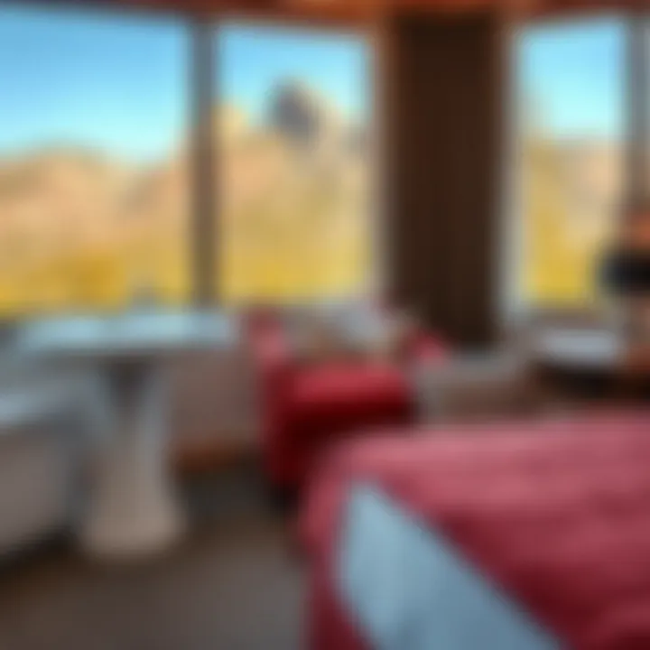 A cozy hotel room with comfortable bedding and scenic views ideal for relaxing after a day at Yosemite and the casino