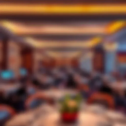 Elegant interior of a fine dining restaurant at MGM National Harbor with ambient lighting and stylish table settings