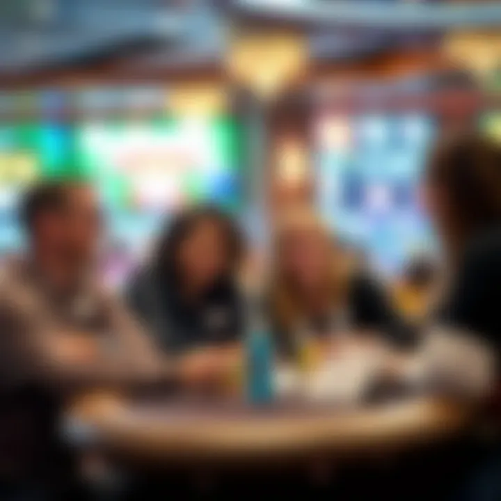 Collaborative Work Environment at Penn National Hollywood Casino Friendly team members collaborating in a modern casino hospitality setting