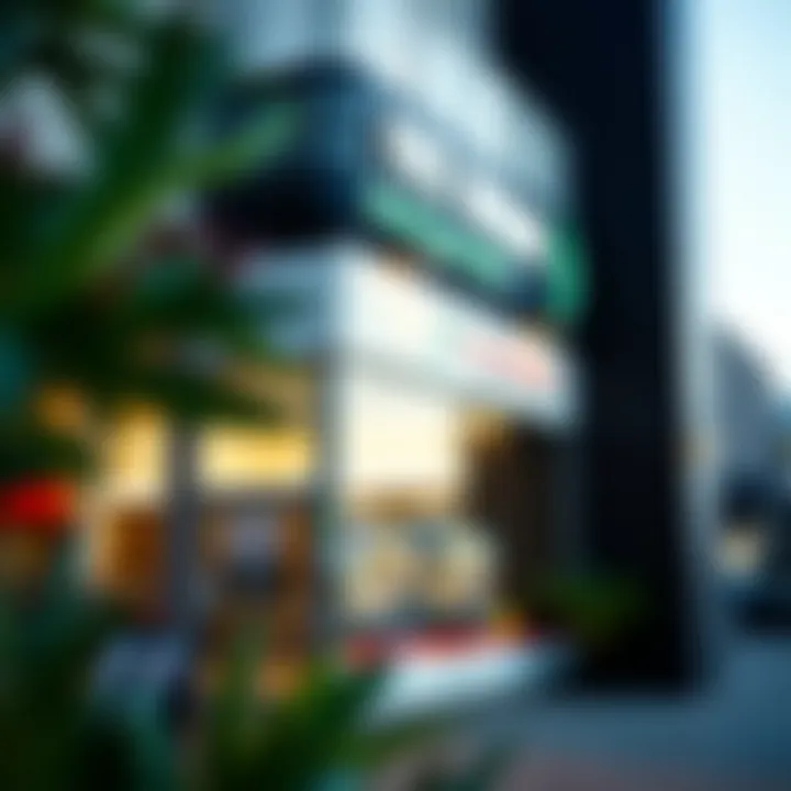 Modern real estate office exterior representing First National Real Estate in Casino with property listings visible