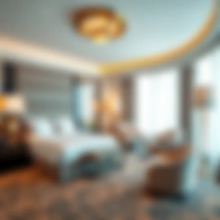 Luxurious guest room at MGM Casino Hotel National Harbor featuring elegant decor and comfortable furnishings