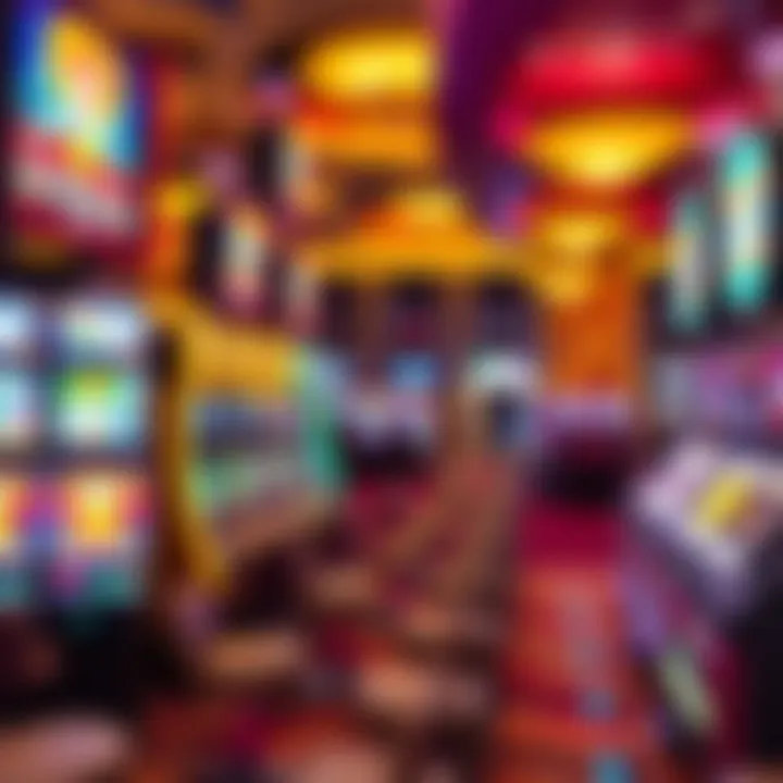 Casino Floor Ambience at MGM National Harbor Vibrant casino floor with slot machines and gaming tables illuminated in warm lighting