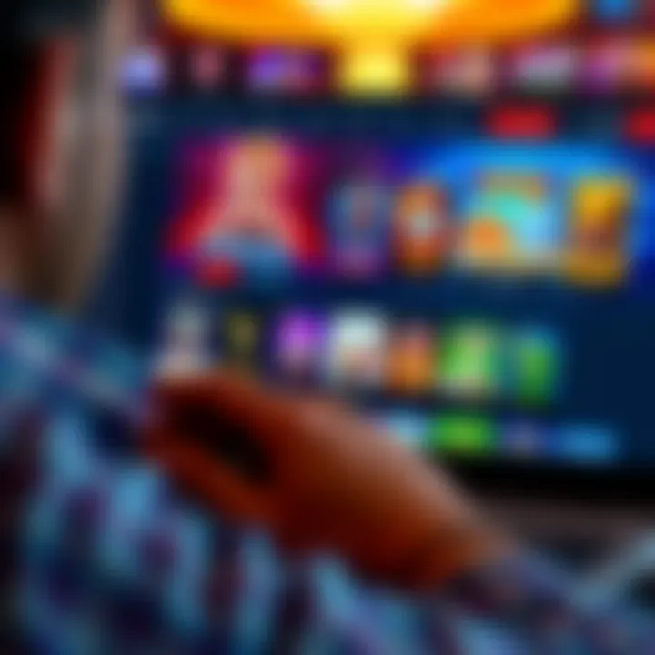 Accessibility and Navigation Features on National Casino Desktop User navigating the National Casino desktop platform showcasing accessible menus and game categories