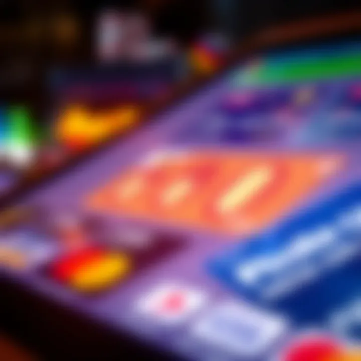 Secure online payment methods with digital icons representing credit cards and e-wallets