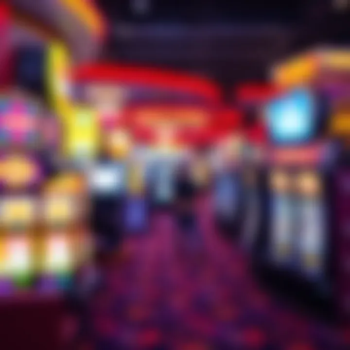 Vibrant casino floor of Hollywood Casino with colorful slot machines and lively atmosphere