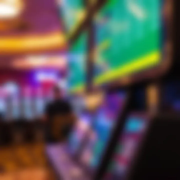 Sports Betting Terminal at Hollywood Casino Penn National Close-up of a digital sports betting terminal highlighting various bet types and technological interface for player interaction