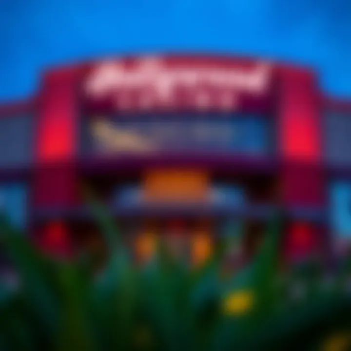 Exterior view of Hollywood Casino showcasing its vibrant entrance and modern design