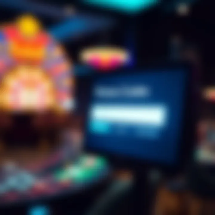 Representation of Entering Promo Codes for Online Casino Rewards Digital screen showing promo code entry field with casino-themed background