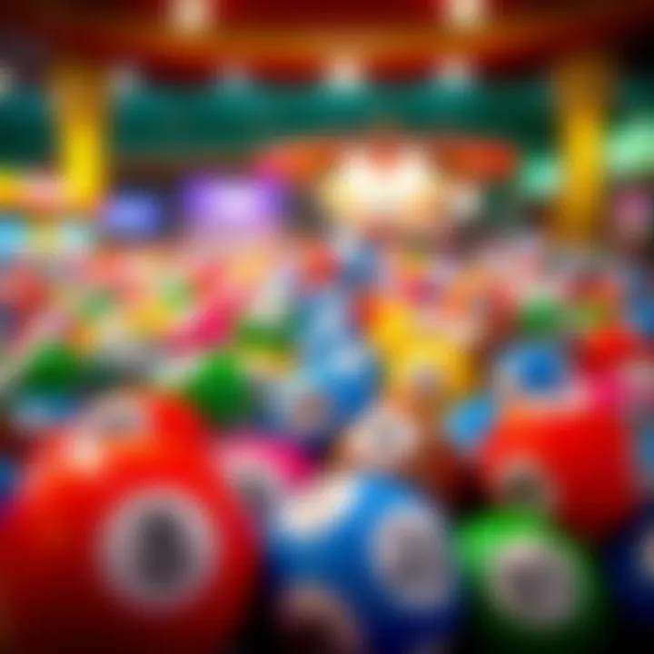 Variety of Lottery Balls in Irish National Lottery Casino Colorful assortment of lottery balls representing various game options