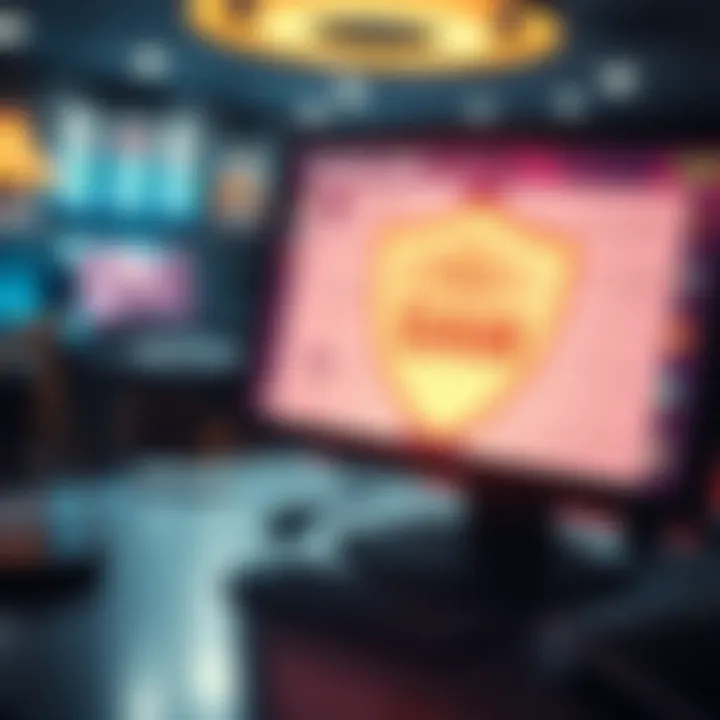 Combating Casino Spam Through Legal and Technological Solutions Graphic showing legal documents, cybersecurity shield, and a computer screen representing measures to combat casino spam