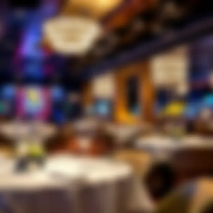 Dining Experience at Maryland National Harbor Casino Elegant dining area featuring a variety of cuisine options and ambient lighting at Maryland National Harbor Casino