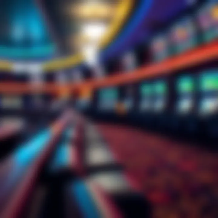 Comfortable seating and betting stations in a vibrant casino sportsbook environment