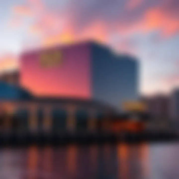MGM National Harbor Resort & Casino Exterior and Waterfront Exterior view of MGM National Harbor resort and casino with modern architecture and waterfront setting