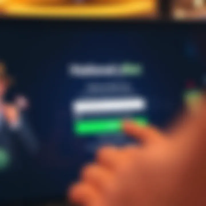 User entering login credentials on National Bet Casino website