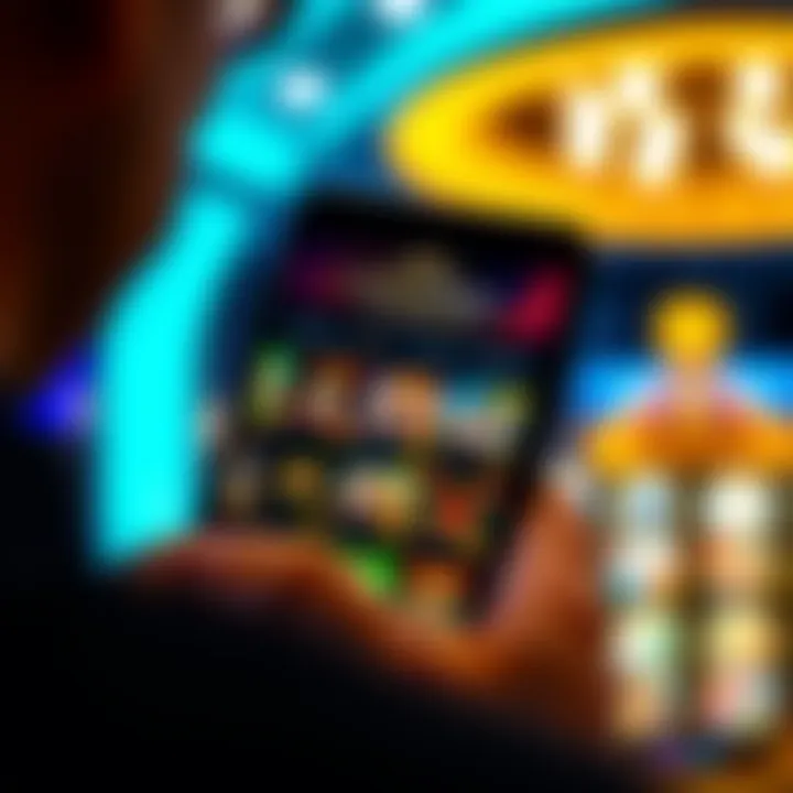 National Casino Australia App Interface Showcasing Game Selection Mobile device displaying the National Casino Australia app interface with various casino games available