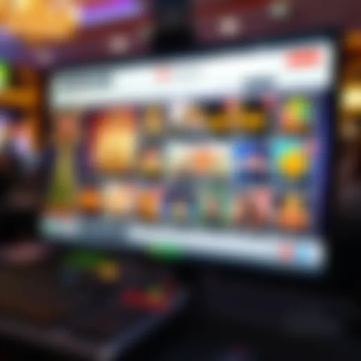 Screenshot showcasing the user-friendly game selection interface of National Casino on a desktop screen