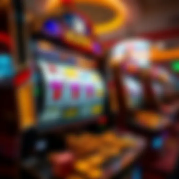 Illustration of a digital slot machine with bonus symbols and coins