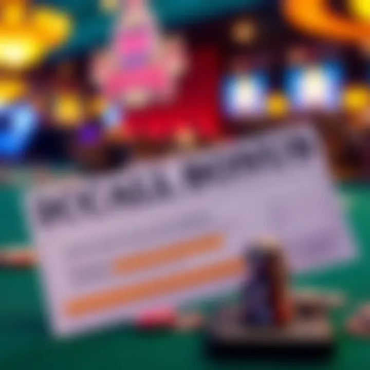 Casino Bonus Voucher Highlighting Terms and Conditions Illustration showing a casino bonus voucher with terms and conditions highlighted