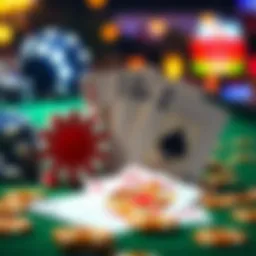 Casino chips and cards symbolizing bonus offers without deposit requirements
