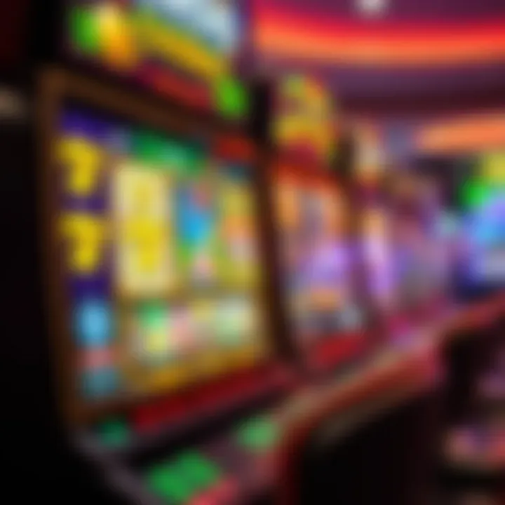 Colorful online casino game interface with various slot machine icons
