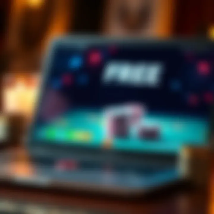 Illustration showing online casino chips and digital codes on a laptop screen representing free chip codes for gambling