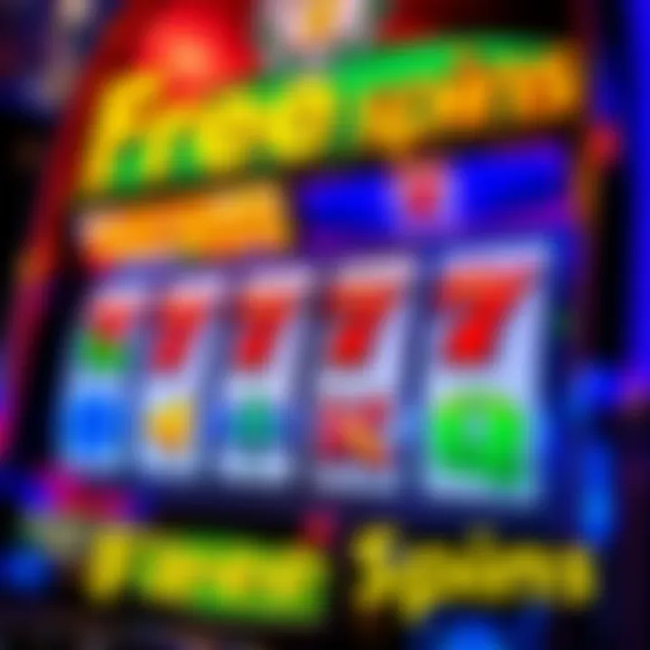 Colorful slot machine reels with illuminated casino symbols and a winning jackpot display