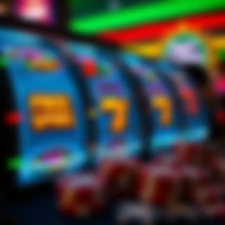 Slot machine reels with glowing free spins icons and casino chips