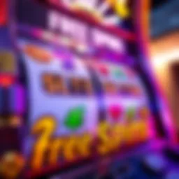 Colorful casino slot machine reels displaying various symbols with a glowing jackpot sign