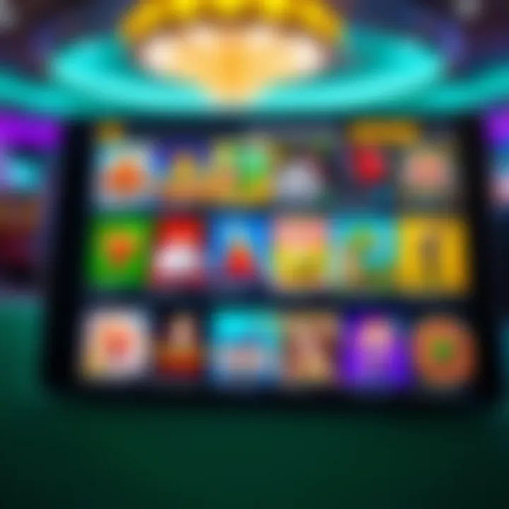 Overview of Game Selection at National Casino Diverse selection of online casino games displayed on a digital device
