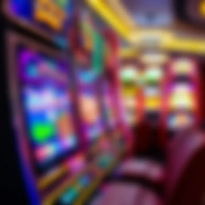 Colorful slot machine interface displaying various game options at National Casino