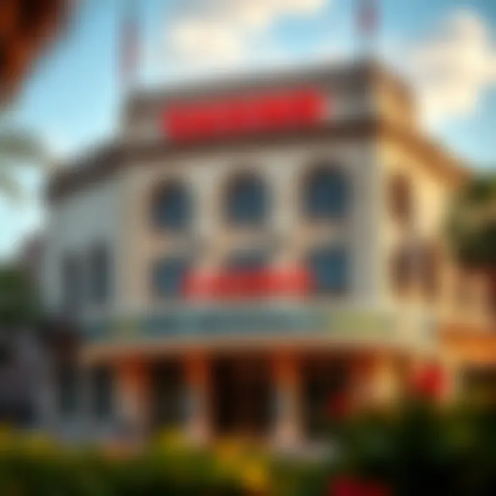 Historic exterior view of The National Casino showcasing its architectural design