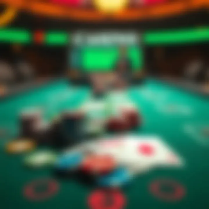 Colorful chips and cards arranged on a casino table symbolizing secure and regulated gambling activities