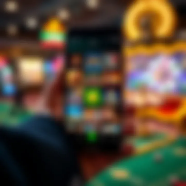 Variety of casino games shown on a smartphone screen illustrating diverse gaming options