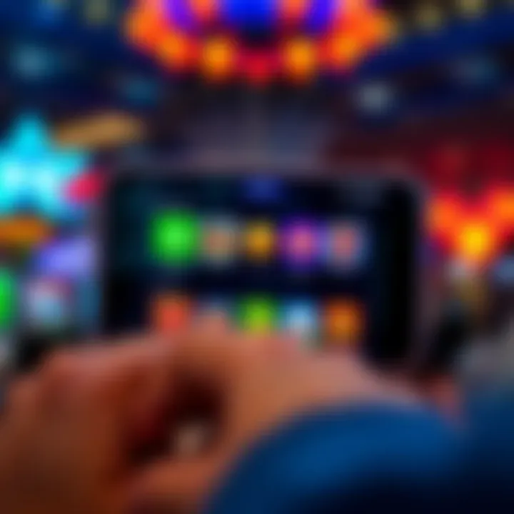 Mobile phone displaying a secure online casino app interface with colorful game icons