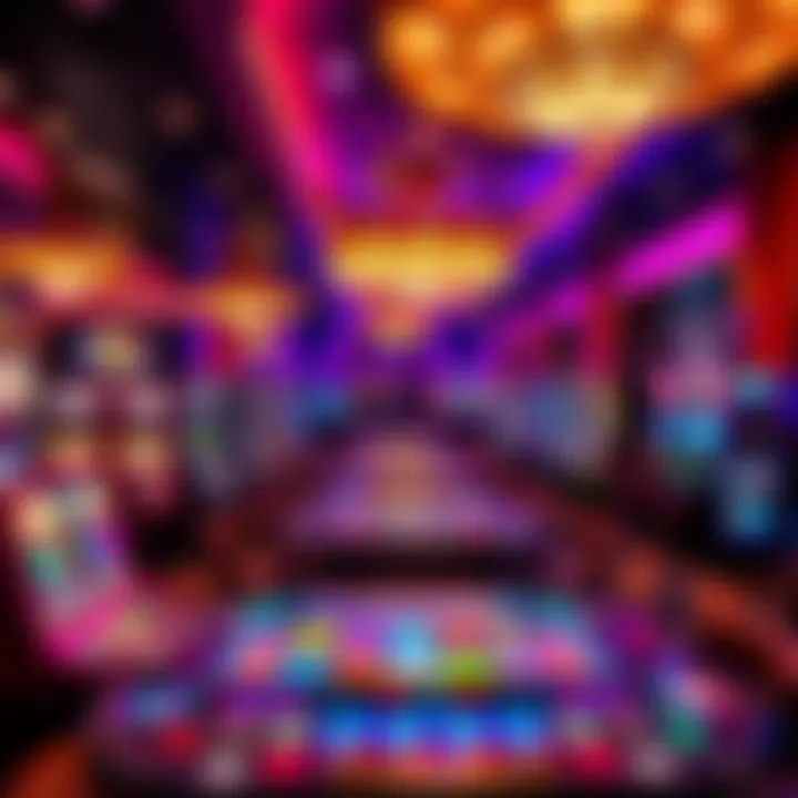 Modern gaming floor with diverse casino games and vibrant lighting