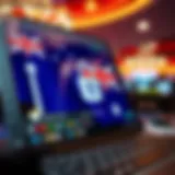 Secure online casino platform with Australian flag and digital security icons