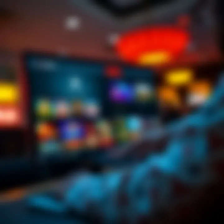 Illustration showing a computer screen with an online casino interface highlighting various game options and a secure payment gateway