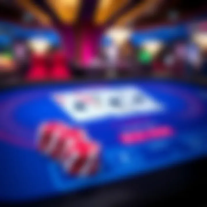 Online poker game interface showing cards and chips on a digital platform